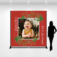 Lofaris Cherry Christmas Red Custom 1st Birthday Backdrop