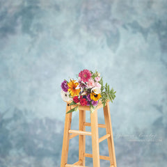 Lofaris Chic Blue Floral Fine Art Textures Photo Background