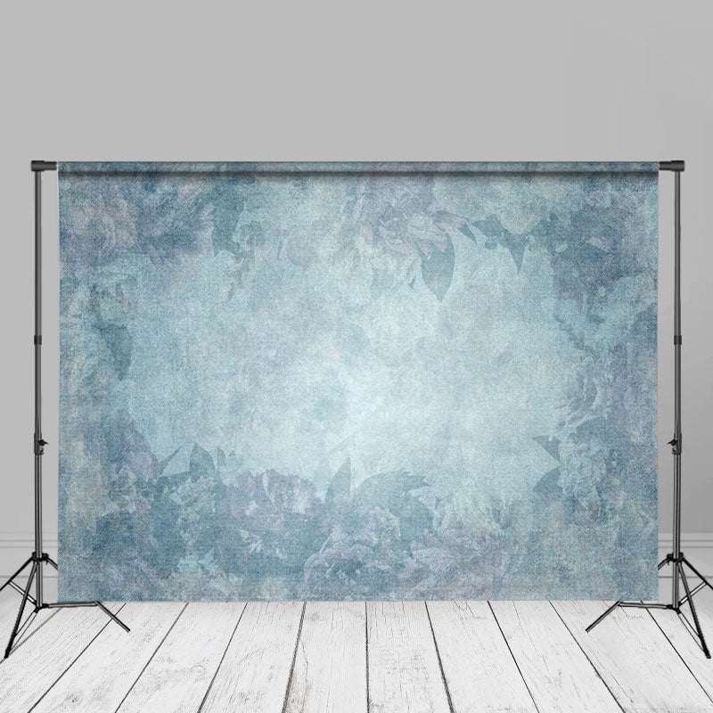 Lofaris Chic Blue Floral Fine Art Textures Photo Background