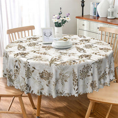 Lofaris Chic Browm Plants Patterns Elegant Round Tablecloth