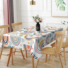 Lofaris Chic Colorful Rainbow Patterns Rectangle Tablecloth