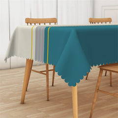 Lofaris Chic Gary And Blue Contrast Mediate Line Tablecloth