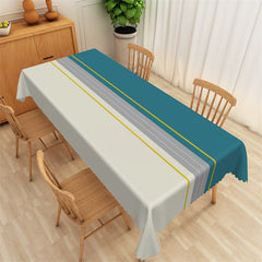 Lofaris Chic Gary And Blue Contrast Mediate Line Tablecloth