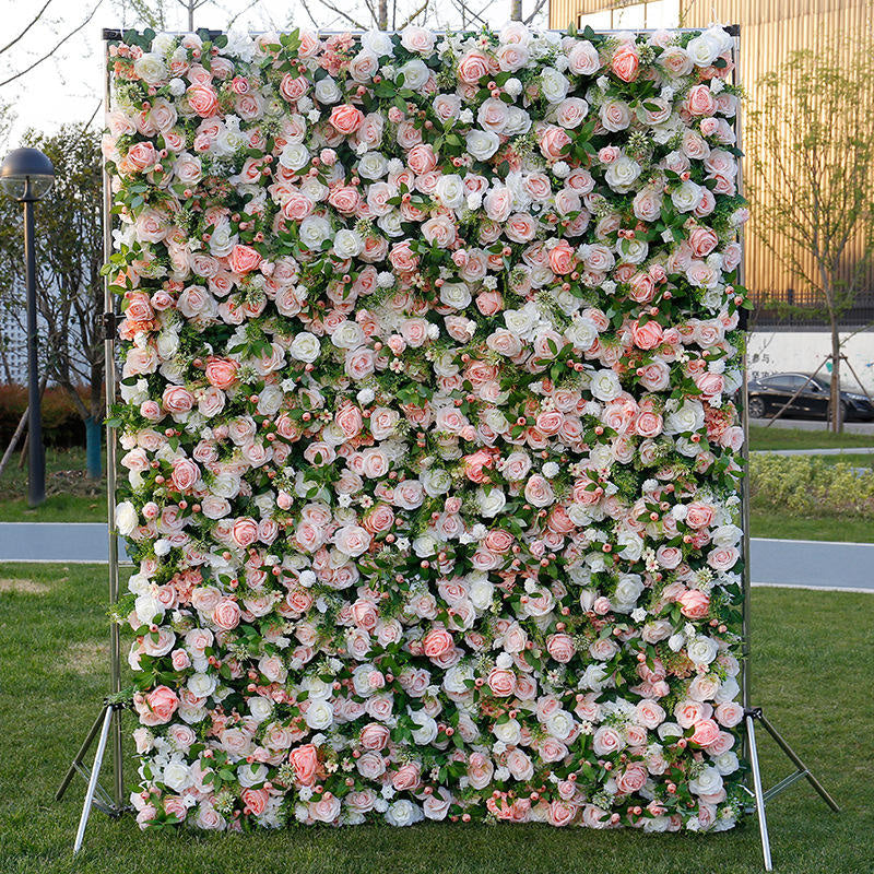 Lofaris Chic Pink White Birthday Party Decor 3D Flower Wall