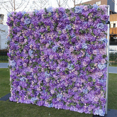 Lofaris Chic Purple Rose Artificial Flower Wall For Wedding