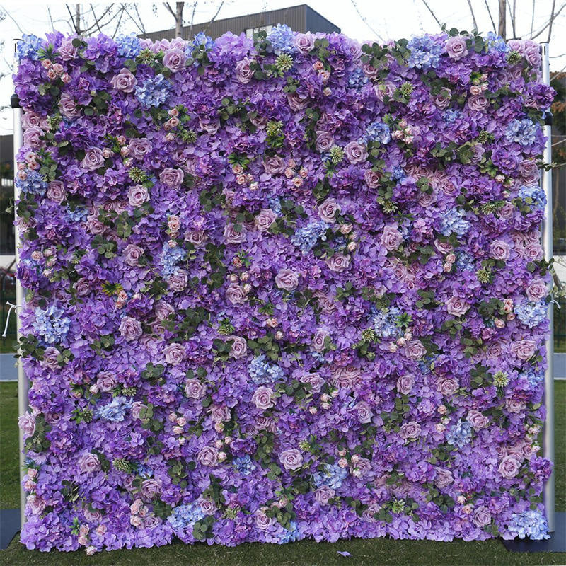 Lofaris Chic Purple Rose Artificial Flower Wall For Wedding