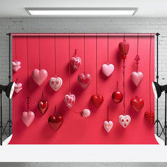 Lofaris Chic Red Pink Various Heart Valentines Day Backdrop