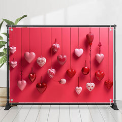 Lofaris Chic Red Pink Various Heart Valentines Day Backdrop