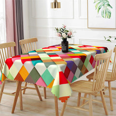 Lofaris Chichi Colorful Splice Plaids Rectangle Tablecloth