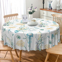 Lofaris Chichi Jellyfish Starfish Seafloor Round Tablecloth