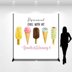 Lofaris Chill With Us Ice Cream Custom Birthday Backdrop