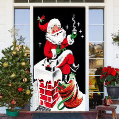 Lofaris Chimney Santa Gifts Painting Christmas Door Cover