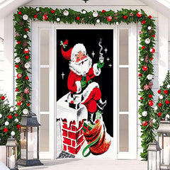 Lofaris Chimney Santa Gifts Painting Christmas Door Cover