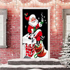 Lofaris Chimney Santa Gifts Painting Christmas Door Cover