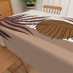 Lofaris Chocolate Color Leaves Sun Abstract Painting Tablecloth