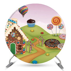 Lofaris Chocolate House Candy World Birthday Circle Backdrop