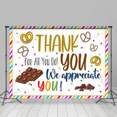 Lofaris Chocolate We Appreciate You Thanksgiving Backdrop