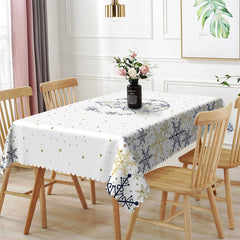 Lofaris Chrismas Tree Snow Dining Room Rectangle Tablecloth