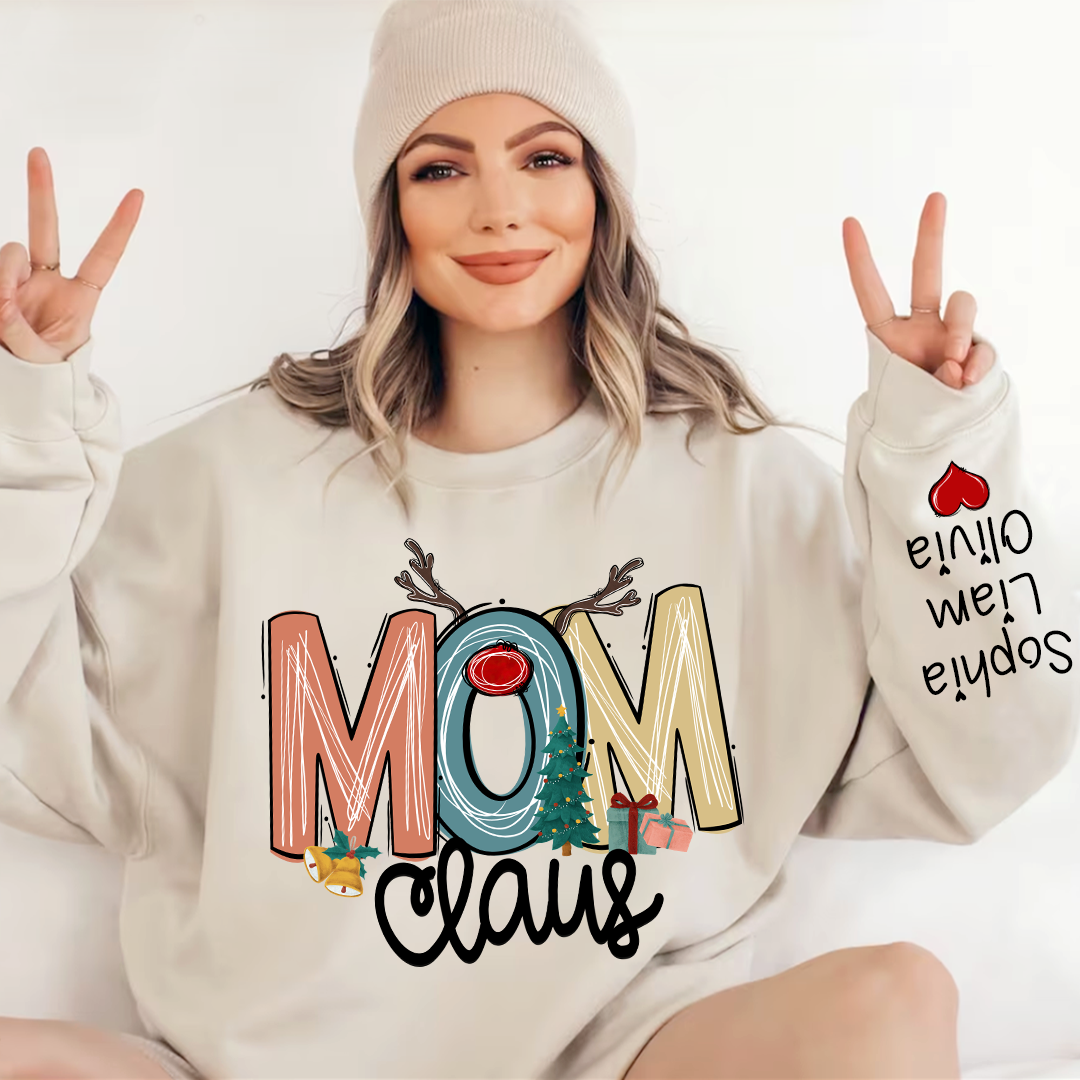 Lofaris Christmas Claus Mom And Kids Mother Day Gift For Sweatshirt LTP01