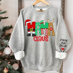 Lofaris Christmas Elf Elk Claus Custom Mom Daughter Sweatshirt