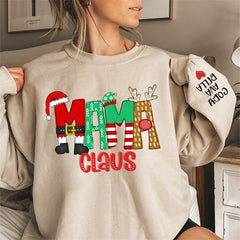 Lofaris Christmas Elf Elk Claus Custom Mom Daughter Sweatshirt