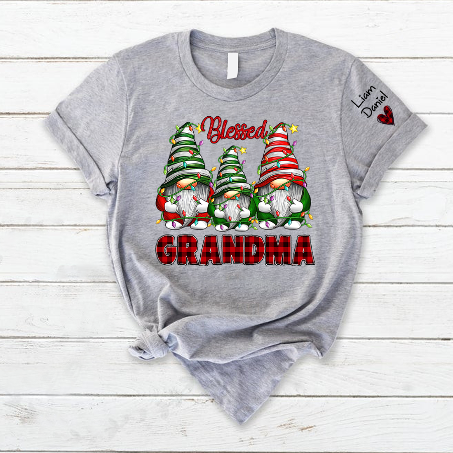 Lofaris Christmas Gnome Blessed Grandma And Kids T - Shirt