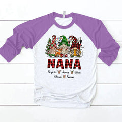 Lofaris Christmas Gnomes For Kid Custom Name Baseball Shirt