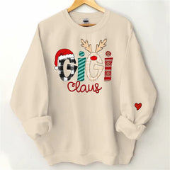 Lofaris Christmas Hat Elk Plaid Claus Custom Mom Sweatshirt