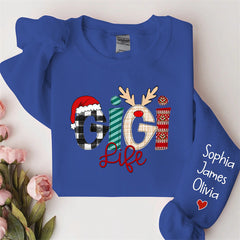 Lofaris Christmas Love Custom Grandma Life Kids Sweatshirt