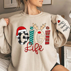 Lofaris Christmas Love Custom Grandma Life Kids Sweatshirt