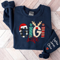 Lofaris Christmas Love Custom Grandma Life Kids Sweatshirt
