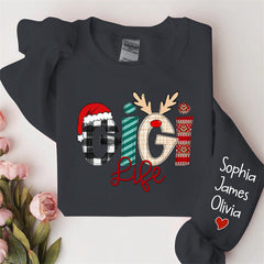 Lofaris Christmas Love Custom Grandma Life Kids Sweatshirt