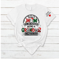 Lofaris Christmas Mom Grandma And Kids Custom Name T-Shirt