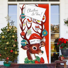 Lofaris Christmas On Here Elk Balls Door Cover Decoration