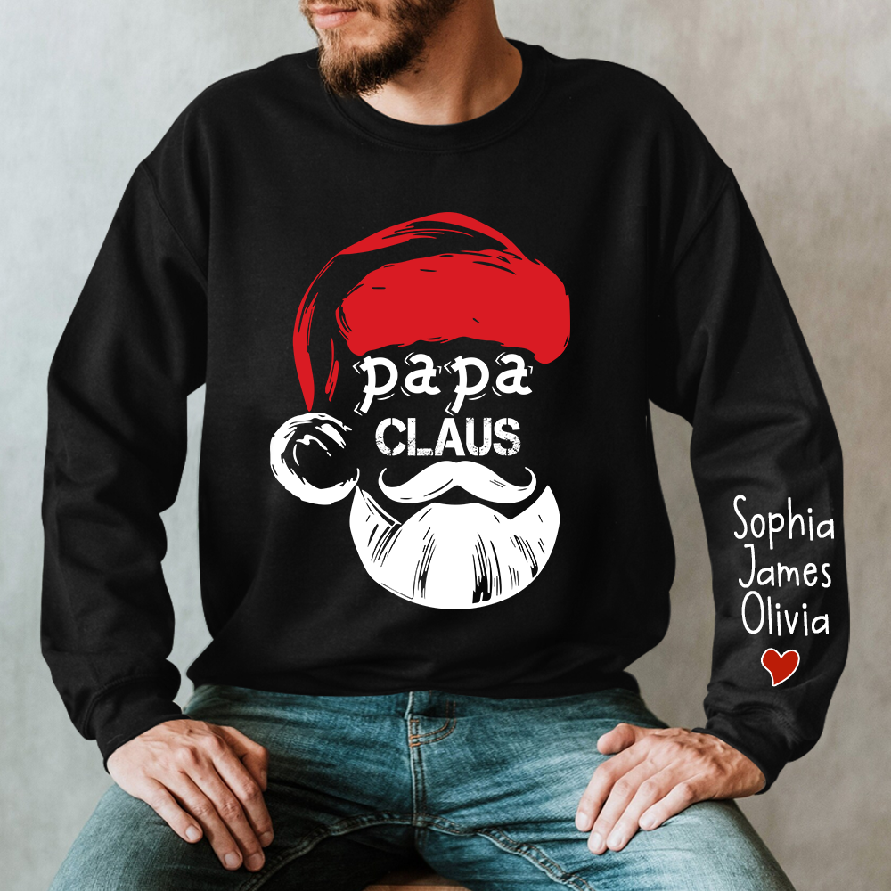 Lofaris Christmas Papa Claus Gift Custom Name Sweatshirt