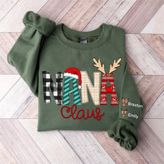 Lofaris Christmas Plaid Elk Custom Grandma Kids Sweatshirt