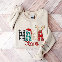 Lofaris Christmas Plaid Elk Custom Grandma Kids Sweatshirt