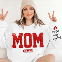 Lofaris Christmas Sparkling Mom Est Heart Custom Sweatshirt