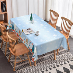 Lofaris Christmas Town Ferris Wheel Snow Party Tablecloth