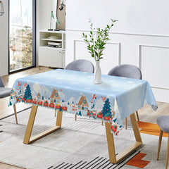 Lofaris Christmas Town Ferris Wheel Snow Party Tablecloth