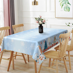 Lofaris Christmas Town Ferris Wheel Snow Party Tablecloth