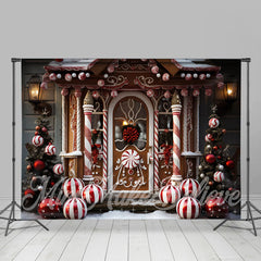 Lofaris Christmas Tree Candy House Photography Backdrop