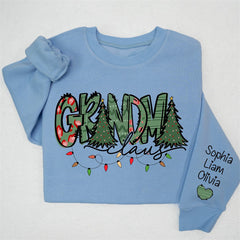 Lofaris Christmas Tree Claus Custom Grandma Kid Sweatshirt