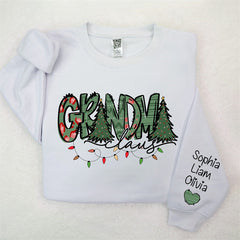Lofaris Christmas Tree Claus Custom Grandma Kid Sweatshirt