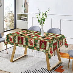 Lofaris Christmas Tree Santa Decorative Rectangle Tablecloth