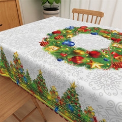 Lofaris Christmas Tree Wreath Ball Decorative Tablecloth