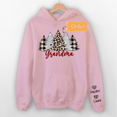 Lofaris Christmas Trees Glitter Grandma Personalized Hoodie