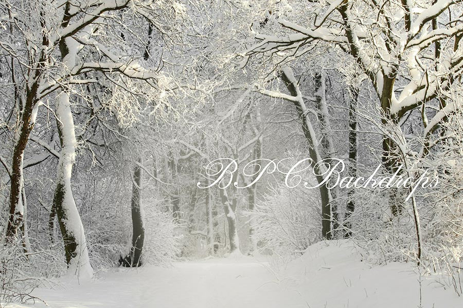 Lofaris Christmas Winter Snow Snowy Forest Photography Backdrop