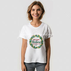 Lofaris Christmas Wreath Family Reunion Custom T-Shirt