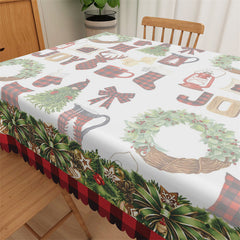 Lofaris Christmas Wreath Rectangle Tablecloth Kitchen Decor